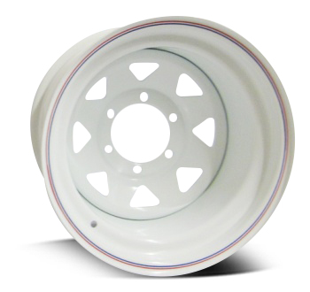 A17 | 8-SPOKE STEEL – WHITE (16×8″ – 5-150 -48) A17 | 8-SPOKE STEEL – WHITE (16×8″ – 5-150 -48)